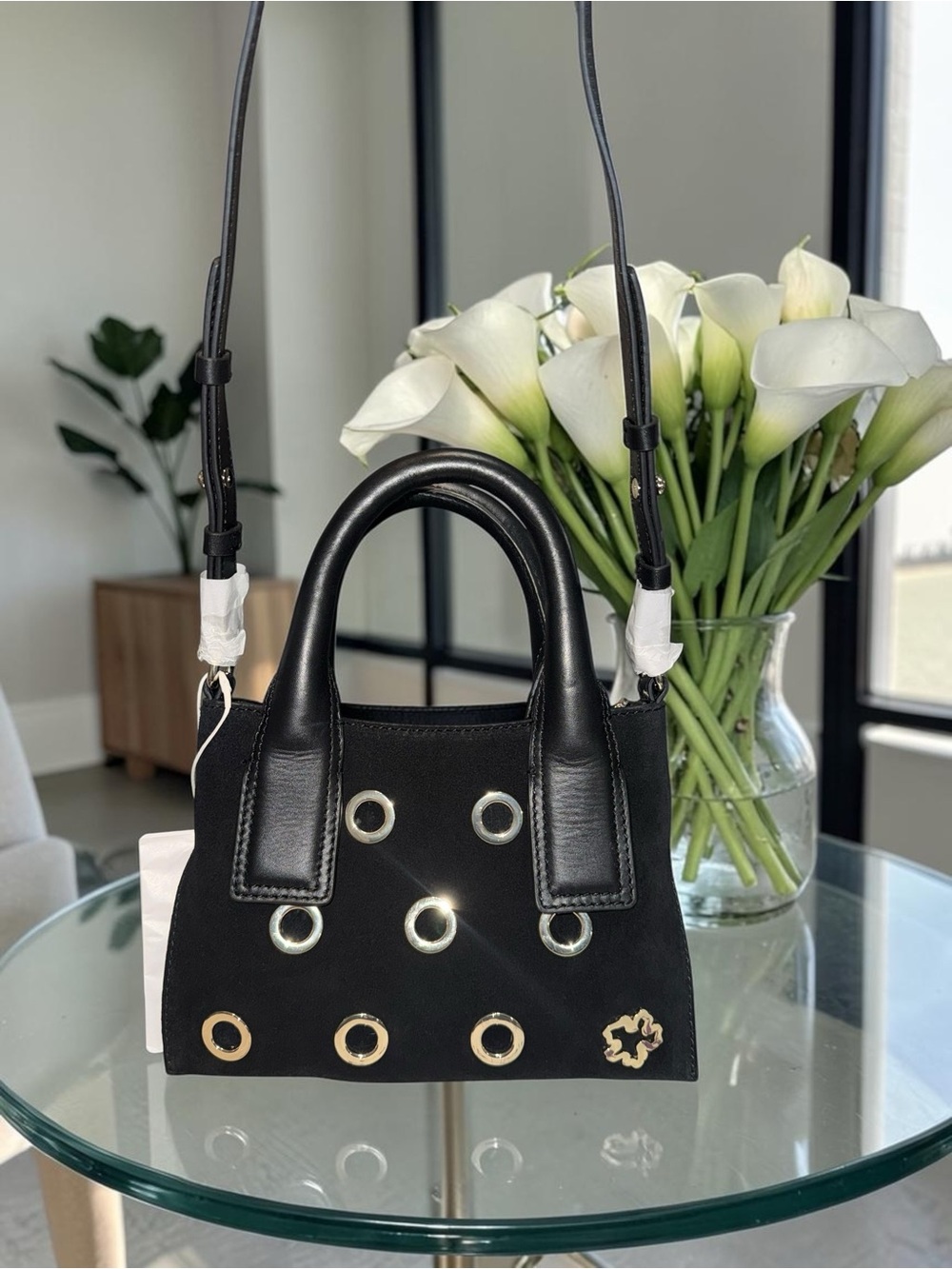 Ted Baker Black Mayzii Mini Grab Tote w Handle & Crossbody Strap. NWT